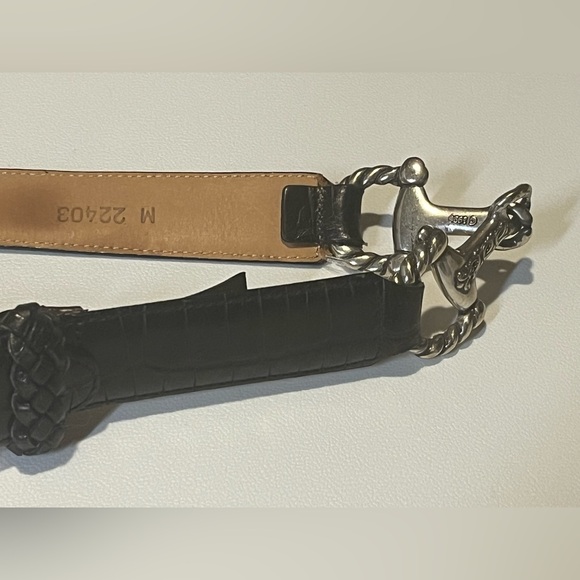 Vintage Brighton Black Leather Bit Belt Size M Silver Tone Style 22403 1996 - Picture 15 of 15